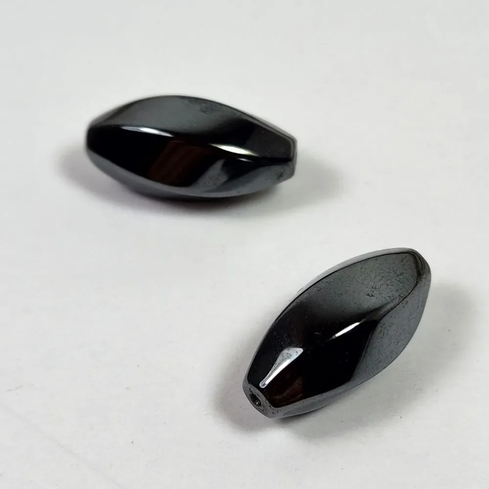 5 for $10 Bead Hemalyke, 20x10mm twisted oval, lot of 2 black